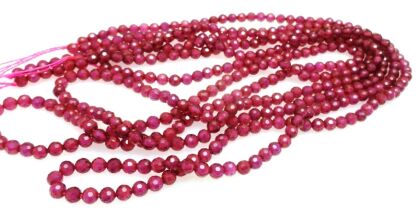 Rubin fasetowany - kula 3mm