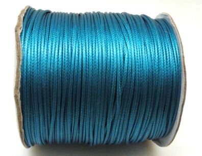 Sznurek jubilerski woskowany lakierowany - o średnicy 1,5mm - turkusowy - topliwy