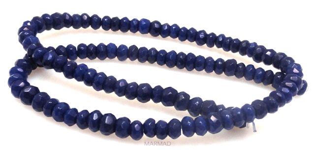 Jadeit fasetowany - oponka 5x3mm - granatowy