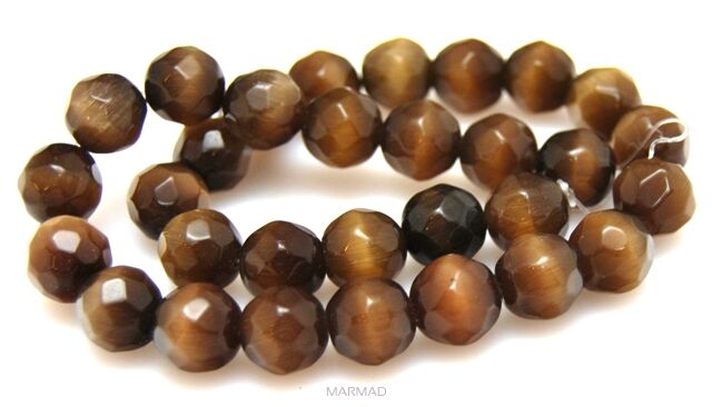 Uleksyt fasetowany - kula 12mm - brązowy