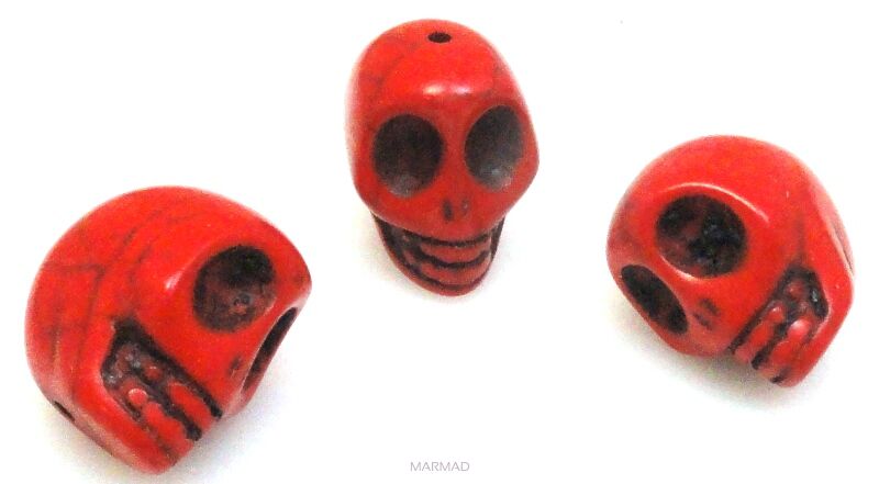 Howlit - czaszka 18x18x14mm - czerwony