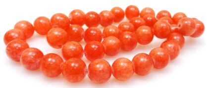 Jadeit Mashan - kule 10mm - pomarańczowy