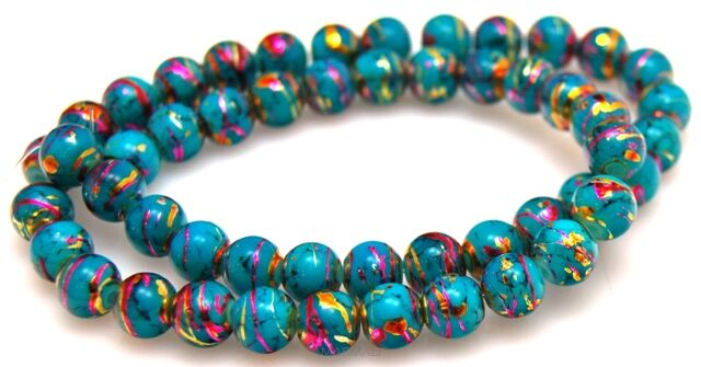 Szkło ozdobne - kula 8mm - niebieskie