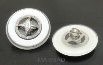 Guziki - moneta 20mm - biało srebrna - 2