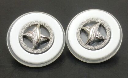 Guziki - moneta 20mm - biało srebrna