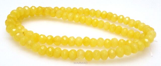 Jadeit fasetowany - oponka 6x4mm - żółty