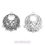 Łącznik, konektor, Baza filigranowa na wisior, kolczyki 35x30mm - srebrny - 2