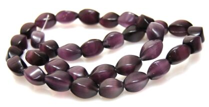 Kocie oko- uleksytowe - skręcona oliwka 12x7mm - fioletowy