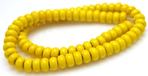 Magnezyt howlitowy - oponka 8x4mm - żółty cytrynowy