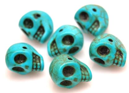 Howlit turkusowy - czaszka 14x10mm