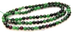 Zoisyt rubinowy naturalny - kula 4mm