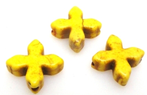 Howlit - krzyż 14x14mm żółty