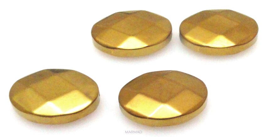 Hematyt fasetowany złoty - owal 18x13mm