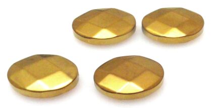 Hematyt fasetowany złoty - owal 18x13mm