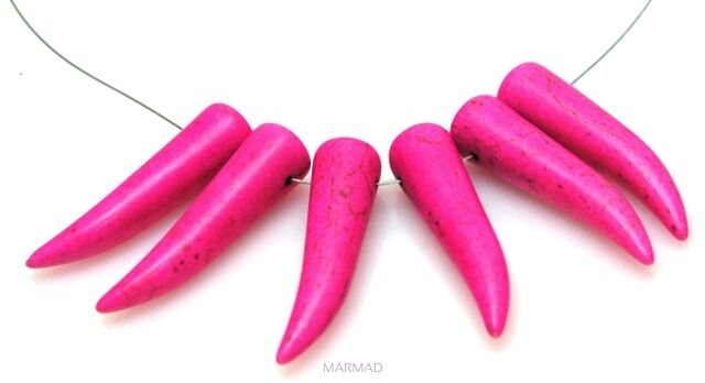 Howlit - kieł 40x10mm - różowy