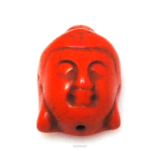 Howlit głowa Buddy 30x20mm - na wisior - pomarańczowy