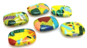 Turkus z żywicą kolorowy - prostokąt 20x15mm