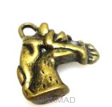 Zawieszka - głowa konia 18x16mm - antyczny brąz
