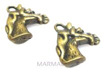Zawieszka - głowa konia 18x16mm - antyczny brąz
