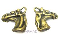 Zawieszka - głowa konia 18x16mm - antyczny brąz