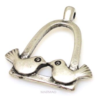 Zawieszka - gołąbki 45x35mm - srebrzona próba 999