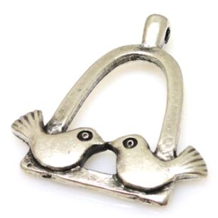 Zawieszka - gołąbki 45x35mm - srebrzona próba 999