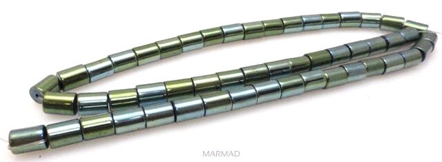 Hematyt magnetyczny - walec 7x5mm - zielony