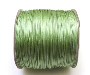 Sznurek jubilerski woskowany lakierowany - o średnicy 0,8mm - jasna zieleń - topliwy
