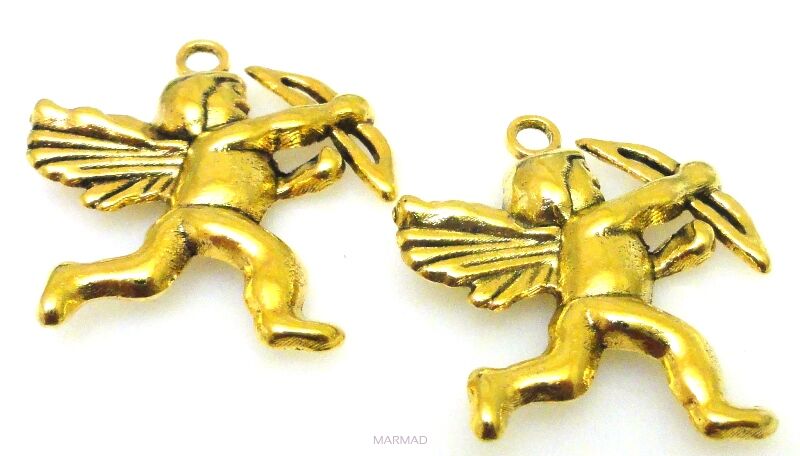 Aniołek / Amor - zawieszka 25x24mm - kolor złoty