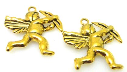 Aniołek / Amor - zawieszka 25x24mm - kolor złoty