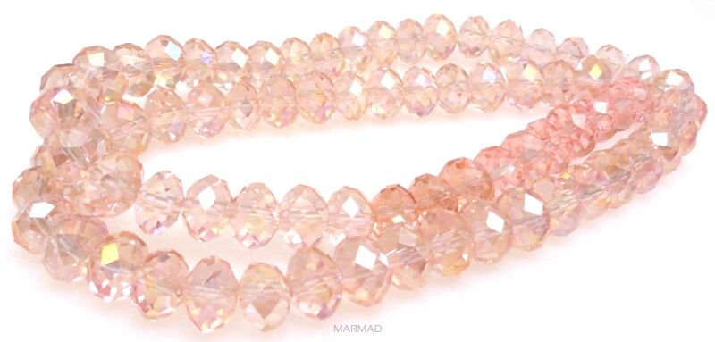 Kryształki fasetowane - oponka 8x6mm - różowe