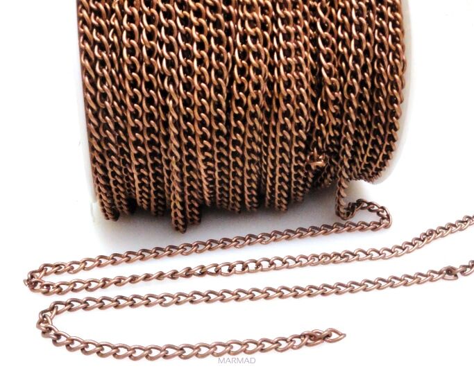 Łańcuszek twist ogniwka 5x4mm - 1 metr - red copper