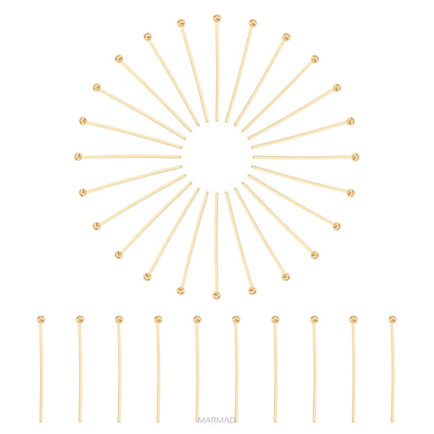 Szpilka zakończona kulką 25m- pozłacana- złoto18K