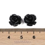 Koral - różyczka czarna 10mm - 3