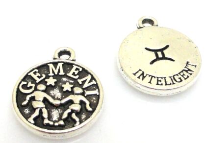 Zawieszka - znak zodiaku Bliźnięta - moneta 14x12mm