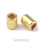 Stopery -kolumnowe, pokryte prawdziwym złotem 18K, 6 x 4 mm, otwór: 0,5 mm - 2