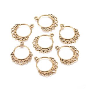 Łącznik, konektor, Baza filigranowa na wisior, kolczyki - 29x25mm