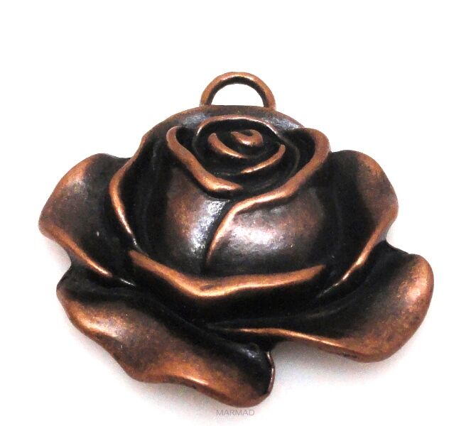 Zawieszka - RÓŻA 35x33mm - red copper