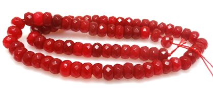 Jadeit fasetowany - oponka 8x5mm - czerwony