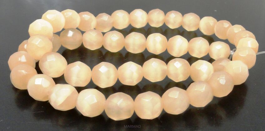 Uleksyt fasetowany - kula 7mm - beżowy