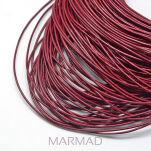 Rzemień brązowo bordowy lakierowany - SKÓRA - grubość 2mm - 2