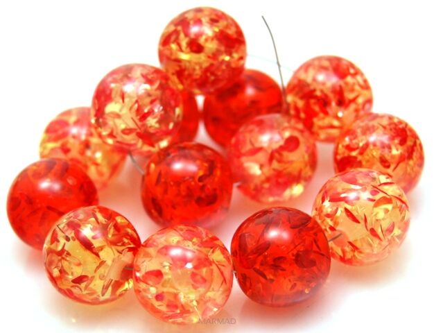 Akryl z żywicą - kula 16mm - czerwony