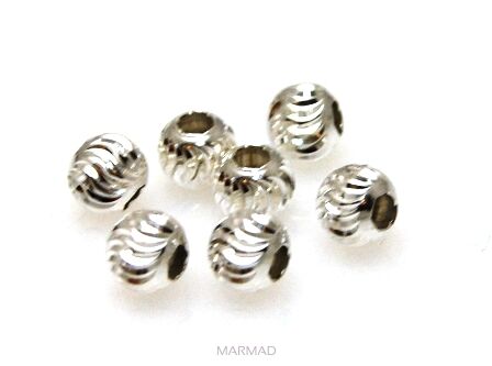 Kulka ozdobna księżycowa 5mm - srebro 925