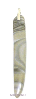 Zawieszka - krzemień pasiasty kieł 77x9x6mm + srebro 925