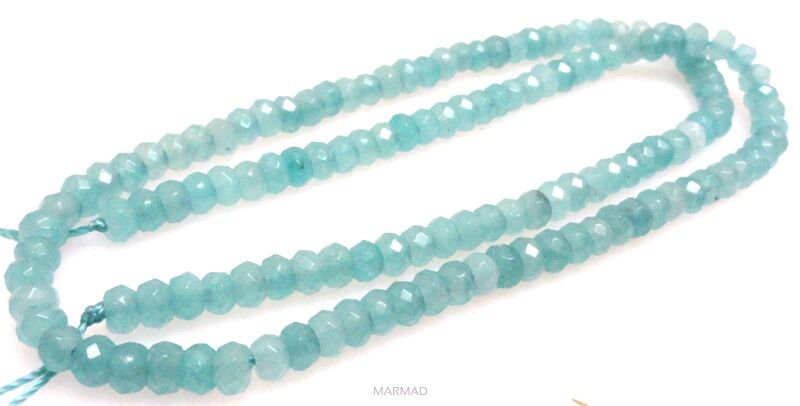 Jadeit fasetowany oponka 4x3mm - jasno niebieski