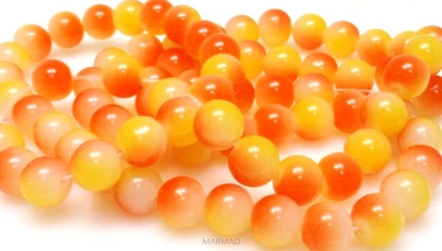 Koraliki cieniowane - kula 10mm - żółto pomarańczowe