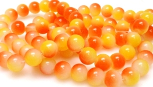 Koraliki cieniowane - kula 10mm - żółto pomarańczowe