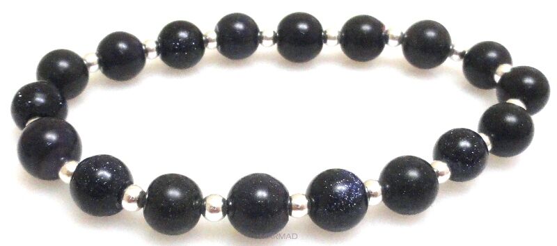 Bransoleta - noc kairu i hematyt srebrny - 18,5cm