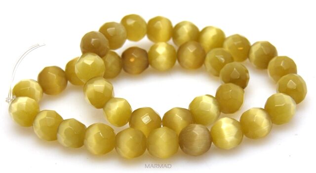 Uleksyt fasetowany - kula 10mm - oliwkowy