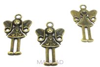 Dziewczynka Elf - zawieszka 25x15mm - red copper